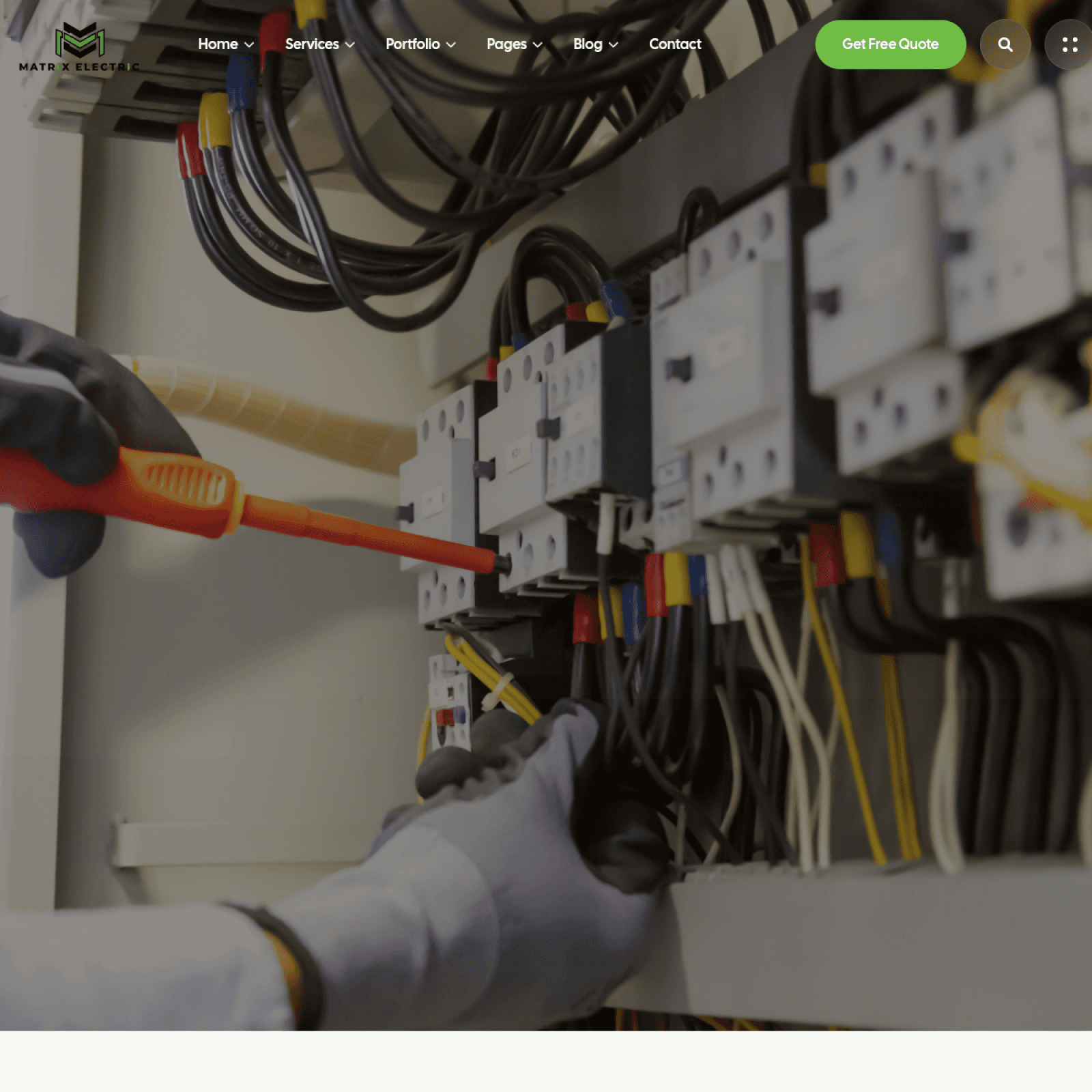 Matrix Electric website screenshot