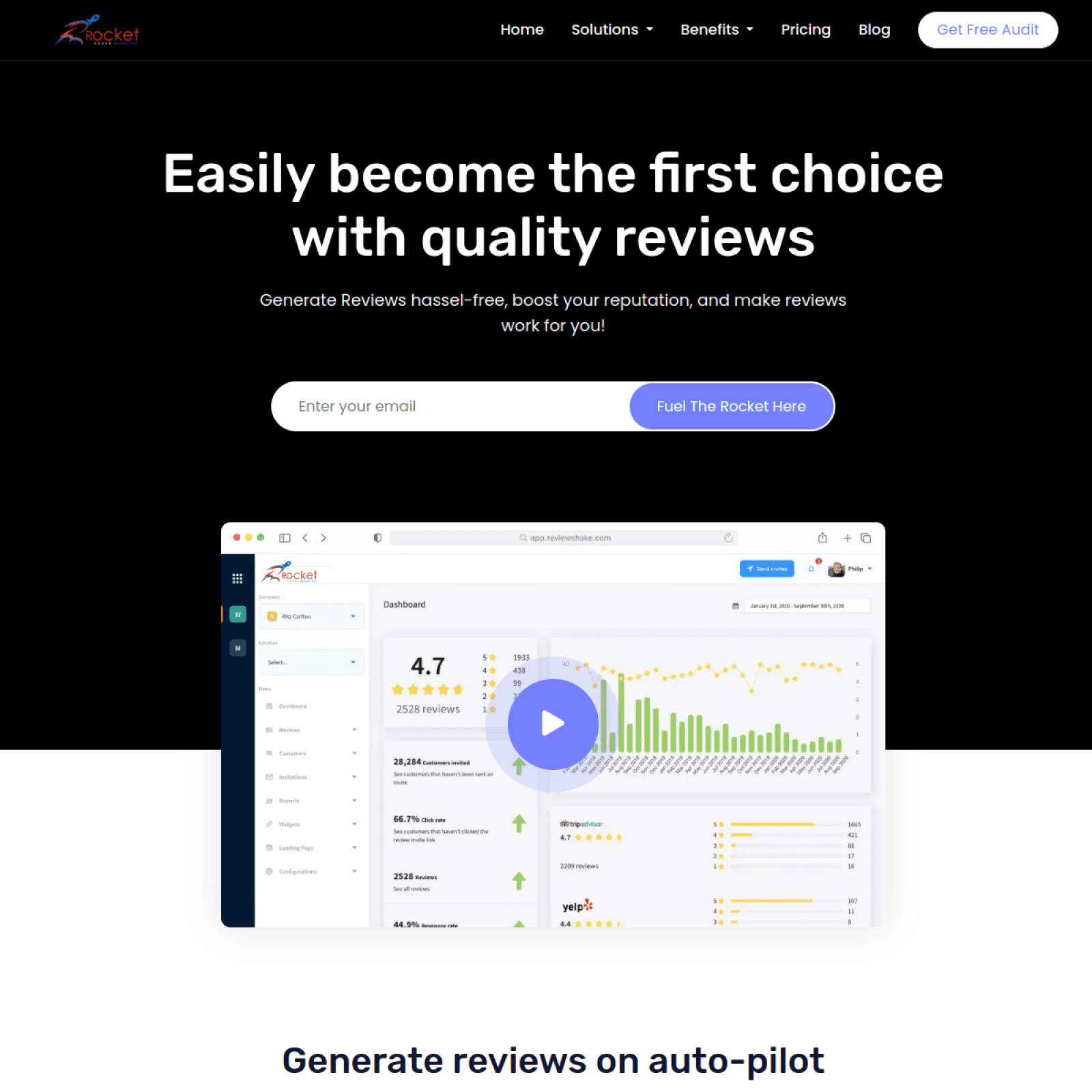 Rocket Review Tool website screenshot